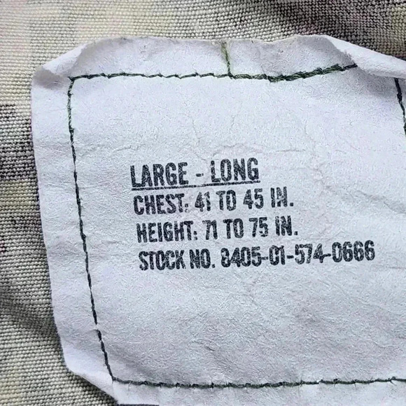 US Navy Army Camo " Brown" Working Uniform Type lll Jacket Men's L Long Mock - Picture 9 of 11